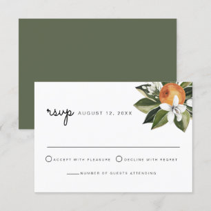 Calliope - Carte RSVP en Fleur d'Orange Aquarelle