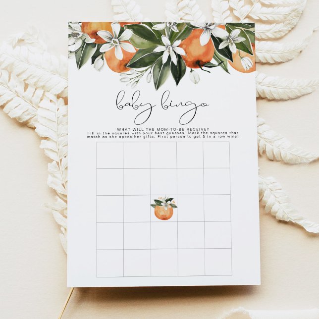 CALLIOPE Kleine Süsse Orange Babydusche Bingo Einladung (Von Creator hochgeladen)