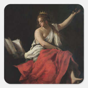 Calliope, Muse epischer Poesie Quadratischer Aufkleber