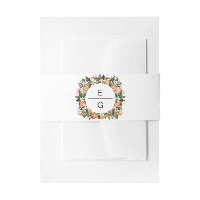Calliope — Wasserfarbener Orangenbllossom Citrus Einladungsbanderole (Vorderseite Beispiel)