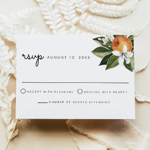 Calliope - Watercolor Orange Blossom RSVP Card Einladung
