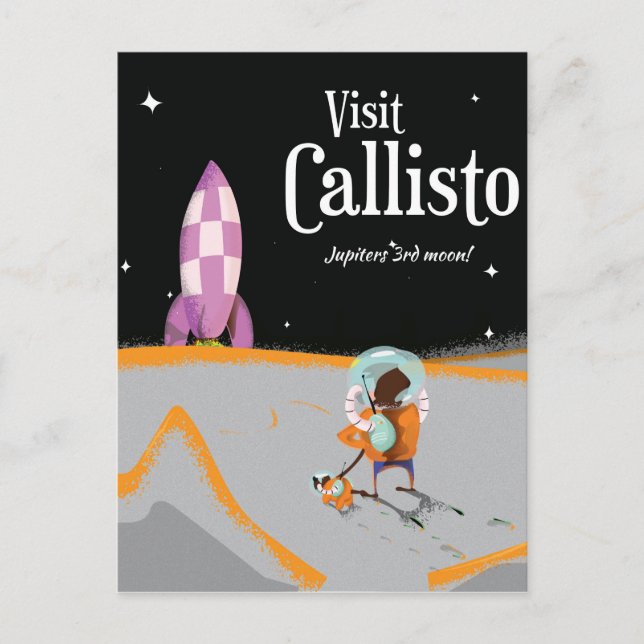 Callisto (Jupitermond) Reiseplakat Postkarte (Vorderseite)