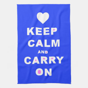 CALM AN CARRY ON Blue behalten Geschirrtuch