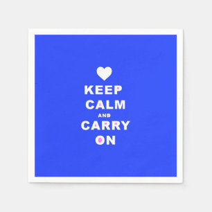 CALM AN CARRY ON Blue behalten Serviette