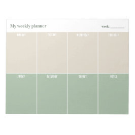 Calm and simple Weekly Planner Notizblock
