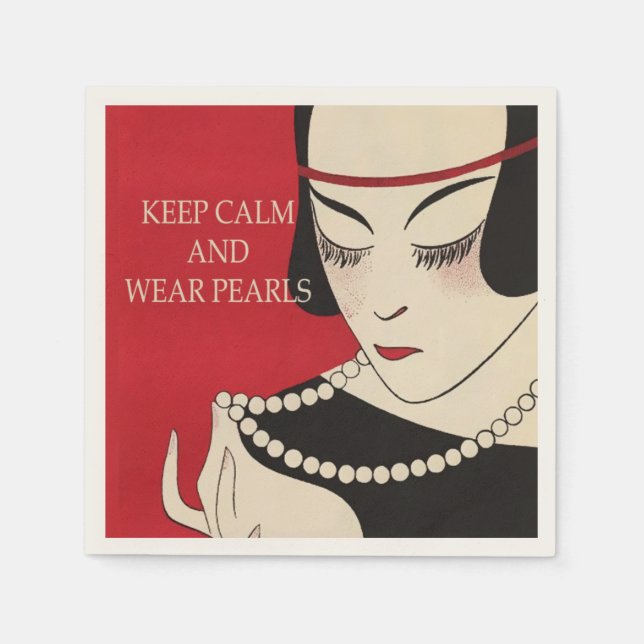 Calm and Wear Pearls Paper Napkins behalten Serviette (Vorderseite)