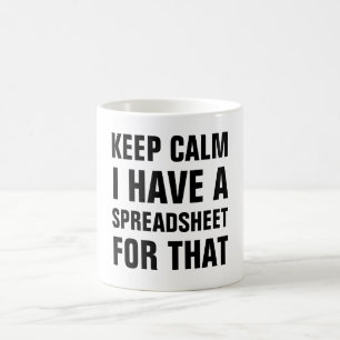 Calm behalten Ich habe eine Tabelle für diese Arbe Kaffeetasse