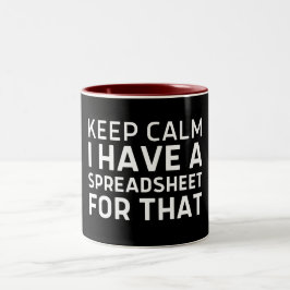 Calm behalten Ich habe eine Tabelle für diese Arbe Zweifarbige Tasse