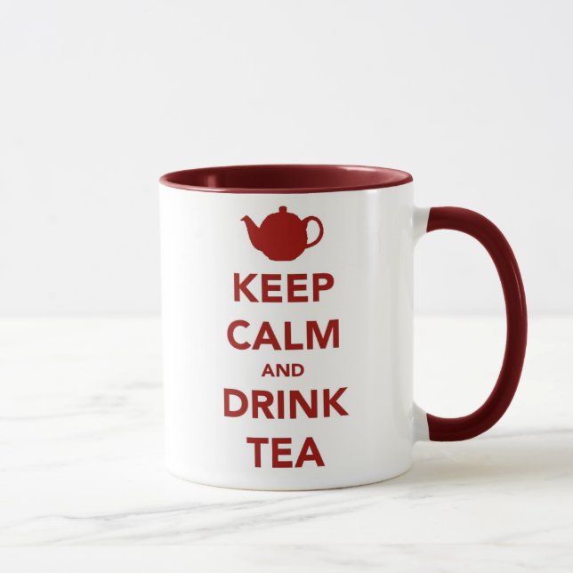 Calm behalten und Cuppa aufbrechen Tasse (Rechts)