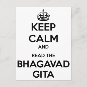 Calm behalten und die Bhagavad Gita gelesen Postkarte