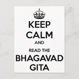 Calm behalten und die Bhagavad Gita gelesen Postkarte