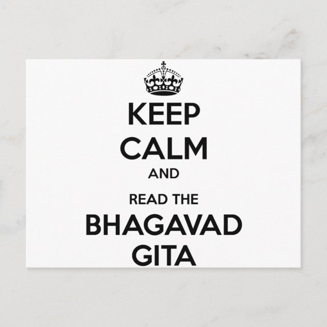 Calm behalten und die Bhagavad Gita gelesen Postkarte (Vorderseite)