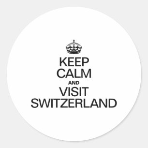 CALM behalten UND DIE SCHWEIZ BESUCHT Runder Aufkleber