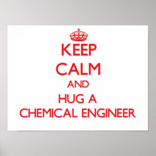 Calm behalten und einen Chemieingenieur umarmen Poster