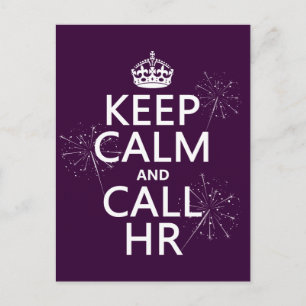 Calm behalten und HR aufrufen (in beliebiger Farbe Postkarte