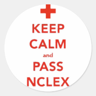 Calm behalten und NCLEX-Sticker passieren Runder Aufkleber
