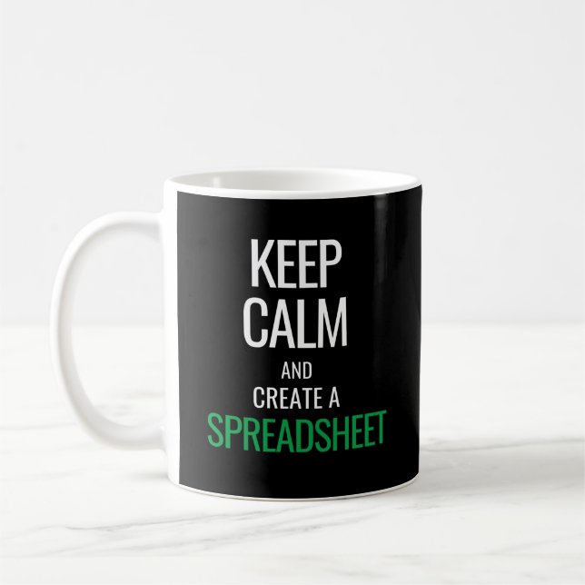 Calm behalten und Tabellenkalkulation erstellen -  Kaffeetasse (Links)