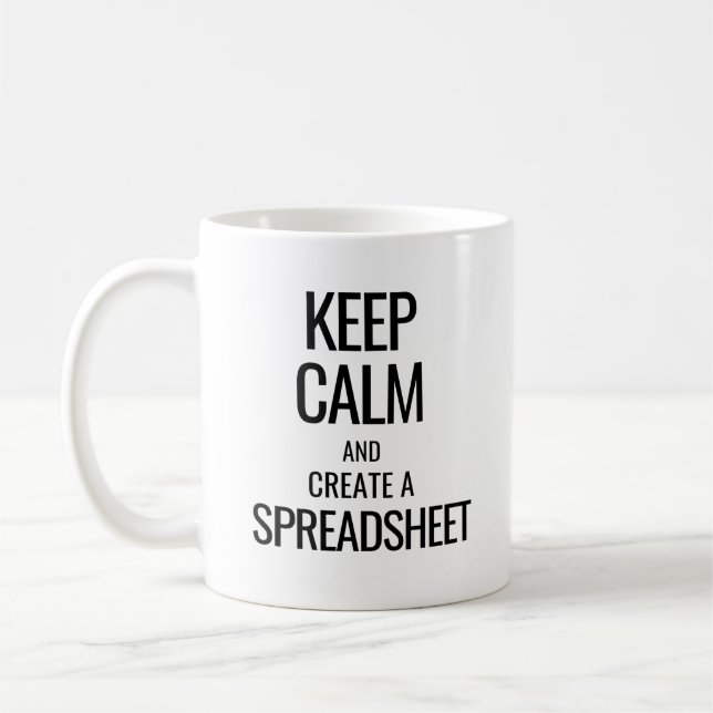 Calm behalten und Tabellenkalkulation erstellen -  Kaffeetasse (Links)