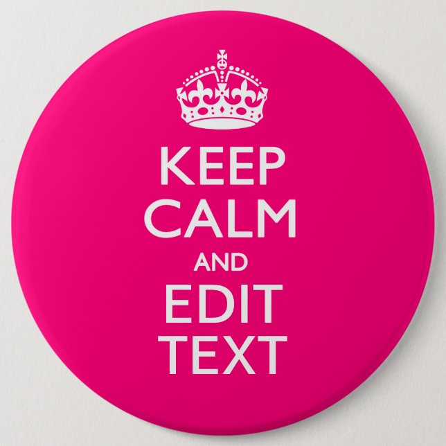 CALM behalten UND Text auf PINK haben Button (Vorderseite)