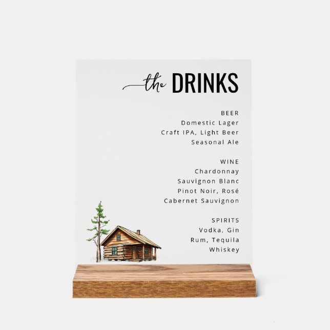 Calm Black Minimalist Cabin Illustration (Recto)