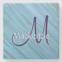 Calm Blue Abstrakt | Cooles Türkisaqua Monogramm