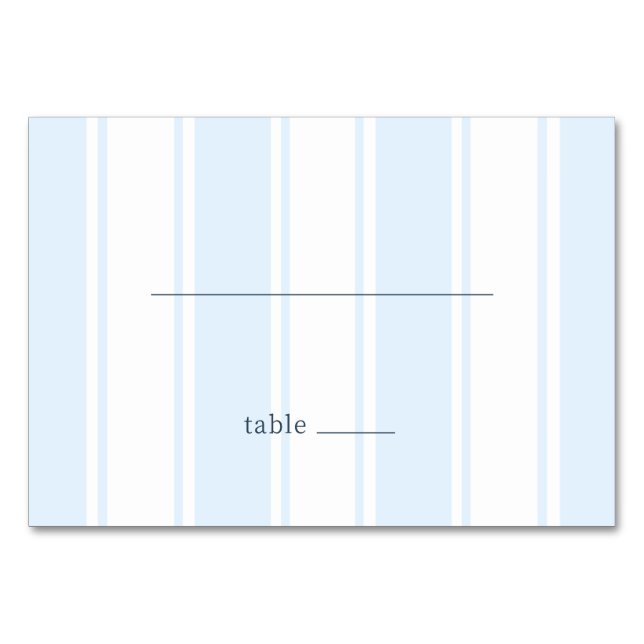 Calm Blue Stripes Tischnummer (Vorderseite)