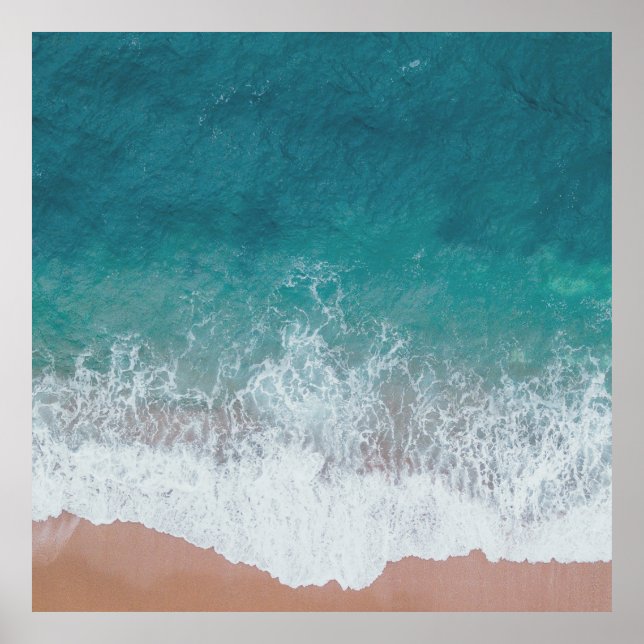 Calm Blue Waves Ozeanfotografie Poster (Vorne)