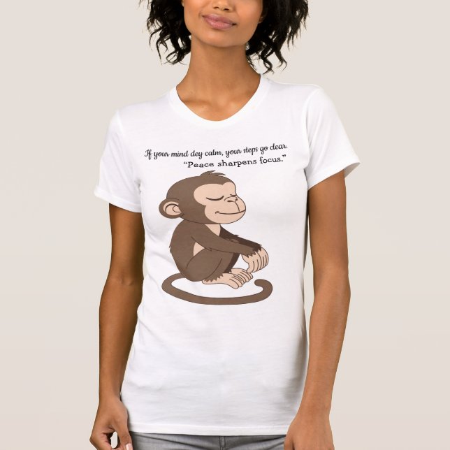 Calm Confidence Monkey – Minimal Lifestyle T-Shirt (Devant)