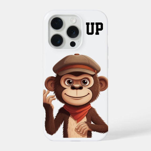 Calm Confidence Monkey – Minimal Phone Case iPhone 15 Pro Hülle (Rückseite)