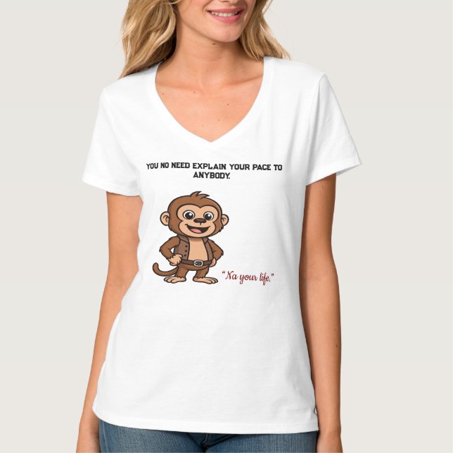 Calm Confidence Monkey – Quiet Progress  T-Shirt (Devant)