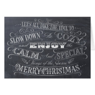 Calm + Cozy Merry Christmas Chalkboard Calligraphy