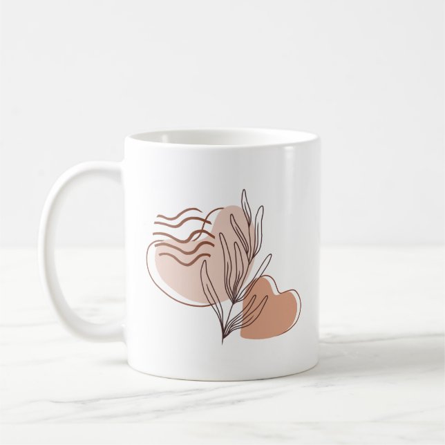 Calm Creativity Minimalist Abstract Boho Aesthetic Kaffeetasse (Links)