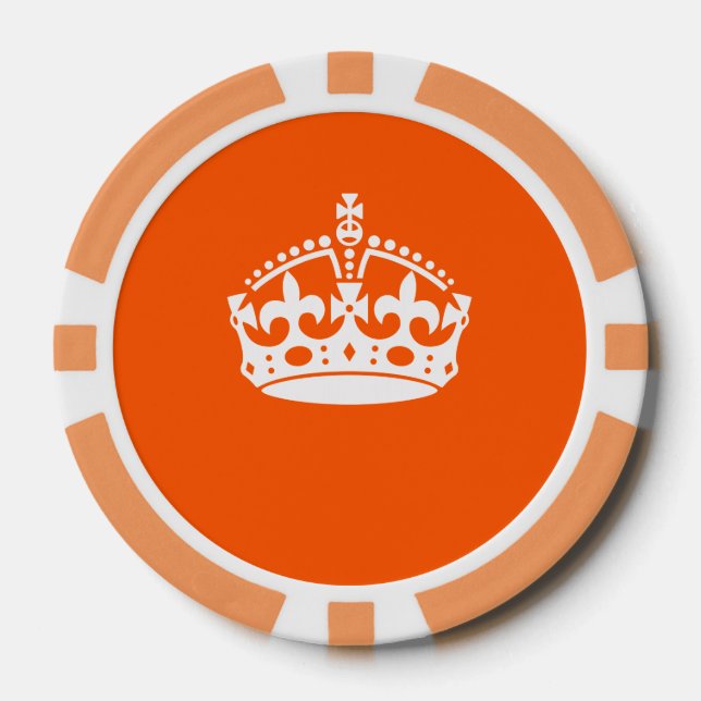 CALM CROWN behalten auf Orange Anpassen Pokerchips (Vorderseite)