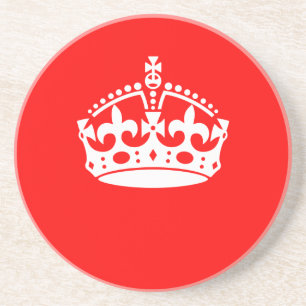CALM CROWN behalten auf roter Dekoration Getränkeuntersetzer