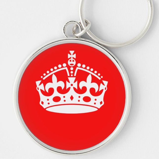 CALM CROWN behalten auf roter Dekoration Schlüsselanhänger (Vorne)