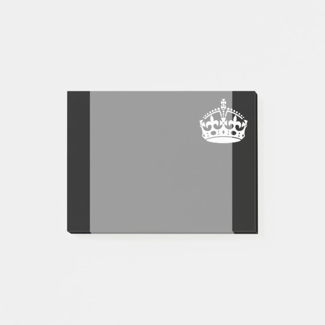 CALM CROWN behalten auf schwarzer Dekoration Post-it Klebezettel (Vorderseite)