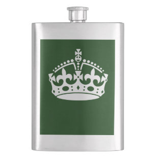 CALM CROWN behalten, wenn dies auf Green Customizi Flachmann