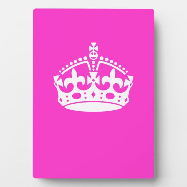 CALM CROWN Royal Icon auf Pink behalten Anpassen Fotoplatte (Vorderseite)