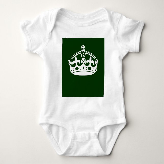 CALM-CROWN-Symbol auf der grünen Dekoration behalt Baby Strampler (Vorderseite)