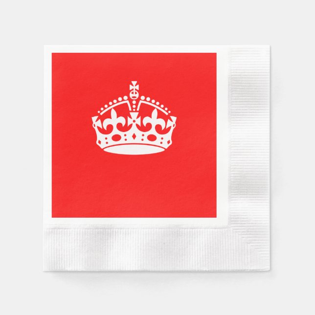 CALM CROWN Symbol auf Feuer rot behalten Anpassen Serviette (Vorderseite)