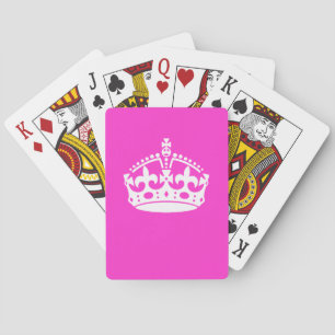 CALM-CROWN-Symbol auf Hot Pink behalten Passen Sie Spielkarten