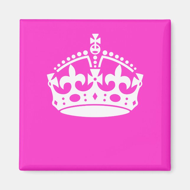 CALM-CROWN-Symbol auf Hot-Pink-Dekoration behalten Magnet (Vorne)