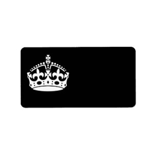 CALM-CROWN-Symbol auf Schwarz behalten Diese Einst Adressaufkleber