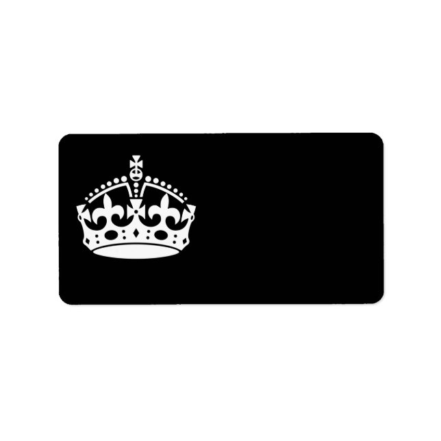 CALM-CROWN-Symbol auf Schwarz behalten Diese Einst Adressaufkleber (Vorne)