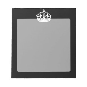 CALM-CROWN-Symbol auf Schwarz behalten Notizblock