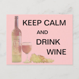 Calm Drink Wein Grafik Postkarte