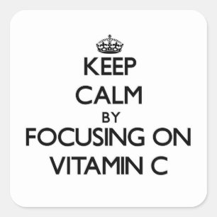 Calm durch Konzentration auf Vitamin C behalten Quadratischer Aufkleber