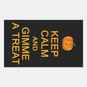 Calm & Gimme eine Leckerei-Aufkleber behalten Rechteckiger Aufkleber