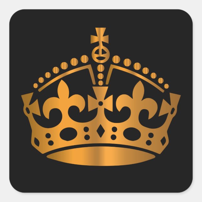 Calm Gold Crown behalten - Hintergrund ändern Quadratischer Aufkleber (Vorderseite)