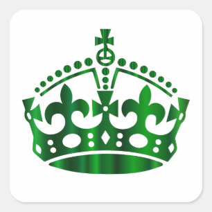 Calm Green Crown behalten - Hintergrund ändern Quadratischer Aufkleber